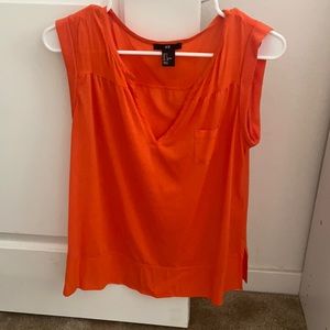 Orange blouse with pocket! Flowy! Very cute!